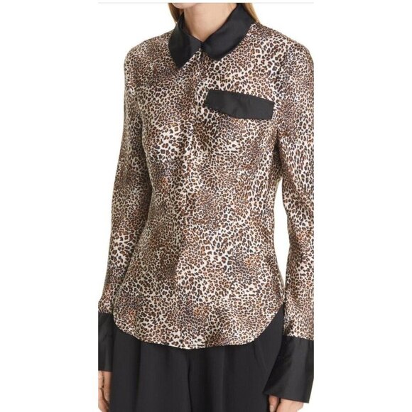 Baum und Pferdgarten Mirinda Animal Print Silk Blouse Size 8 Leopard - Picture 4 of 7